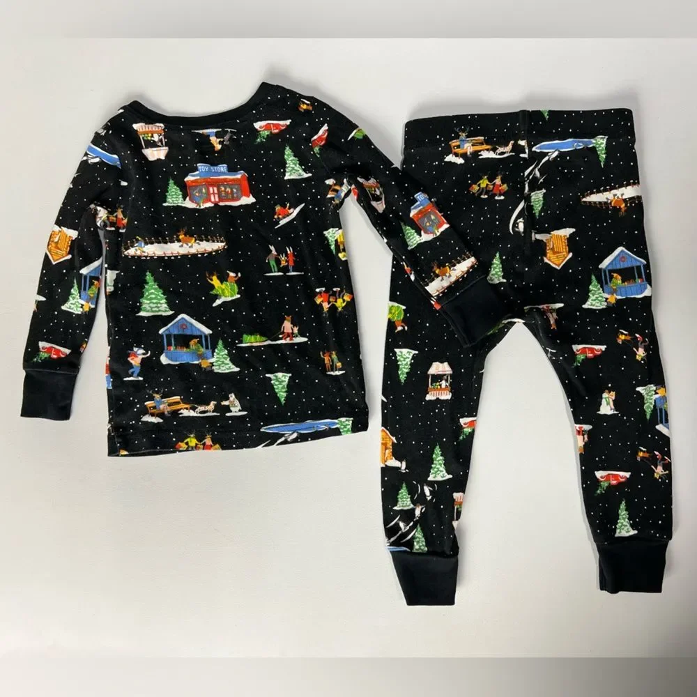 Old Navy I Love Snow Winter Scene Pajama Set 18-24 months
